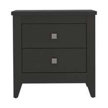 Load image into Gallery viewer, 26.6" x 15.7" x 24.3" Two Drawer Faux Wood Nightstand - Black
