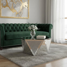 Load image into Gallery viewer, Mirrored Hexagon Drum Coffee Table - Silver

