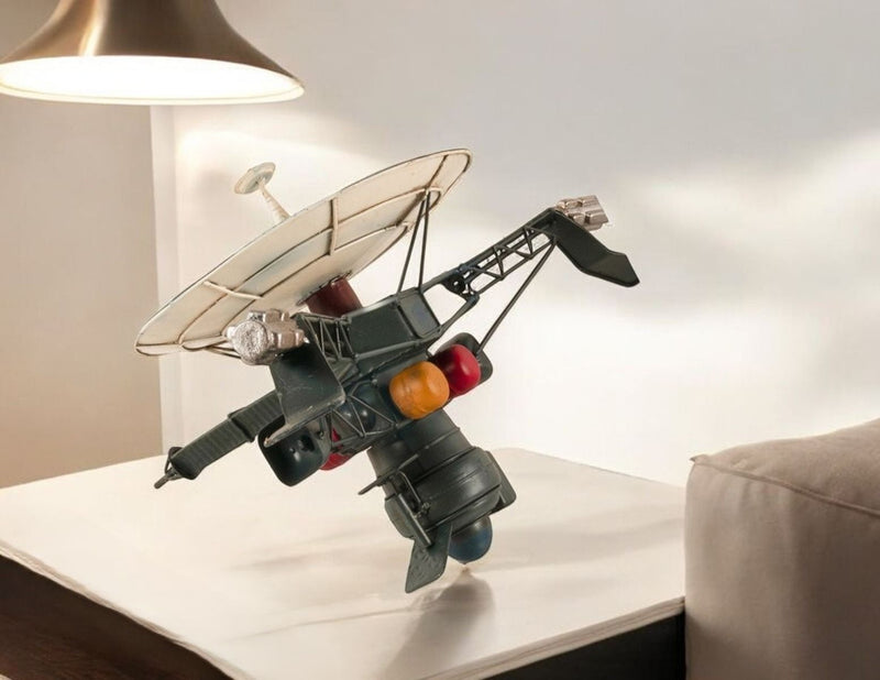 Hand Painted Model Airplane Tabletop Sculpture - Dark Green