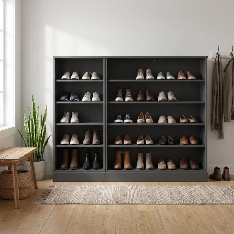 Solid Woodshoe Storage Cabinet (755949) - Gray