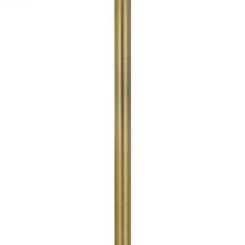 Tray Table Floor Lamp With White Square Shade - Brass