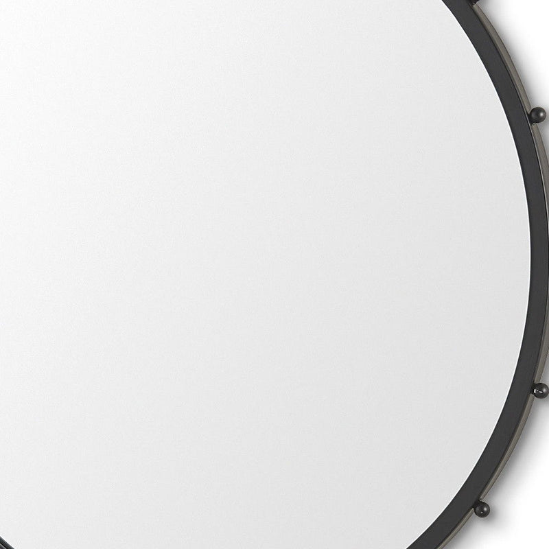 44" Round Metal Framed Accent Mirror - Black