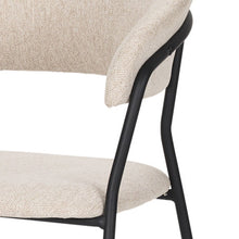 Load image into Gallery viewer, Upholstered Fabric Metal Open Back Dining Arm Chair - Light Gray
