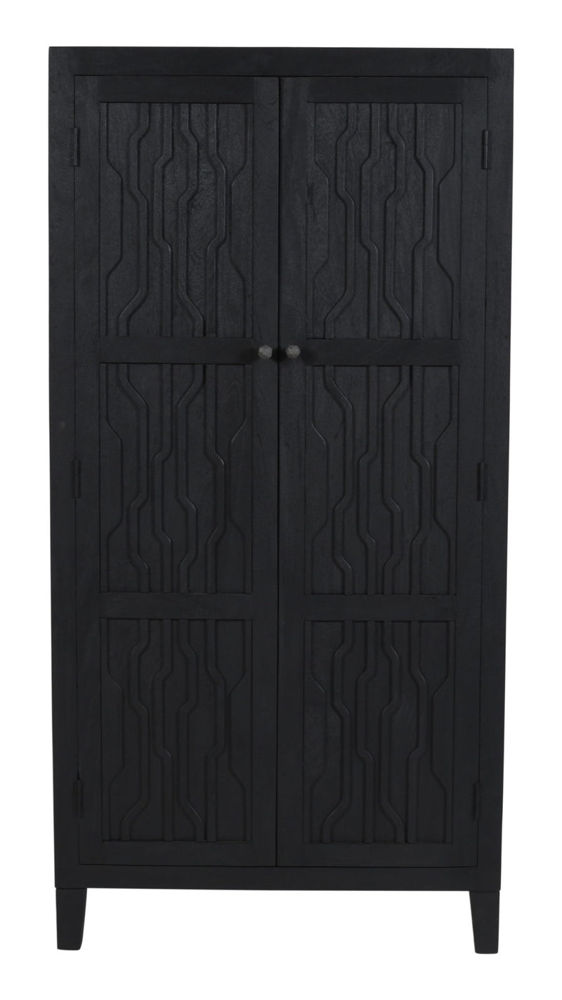 Solid Wood Accent Cabinet With Two Doors - Graphite