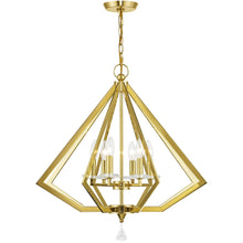 Load image into Gallery viewer, 26" Six Light Dimmable Chandelier With Shades - Brass
