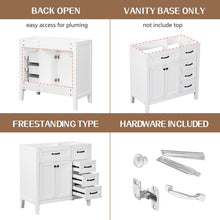 Load image into Gallery viewer, Modern Bathroom Vanity Base Only, 2 Doors And 3 Drawers
