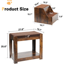 Load image into Gallery viewer, Pet Bunk Bed With Removable Step For Dogs And Cats, Multi-Level Bed Window Perch Seat Platform With Cushion And Cat Scratch Pad, Indoor Use - Dark Brown
