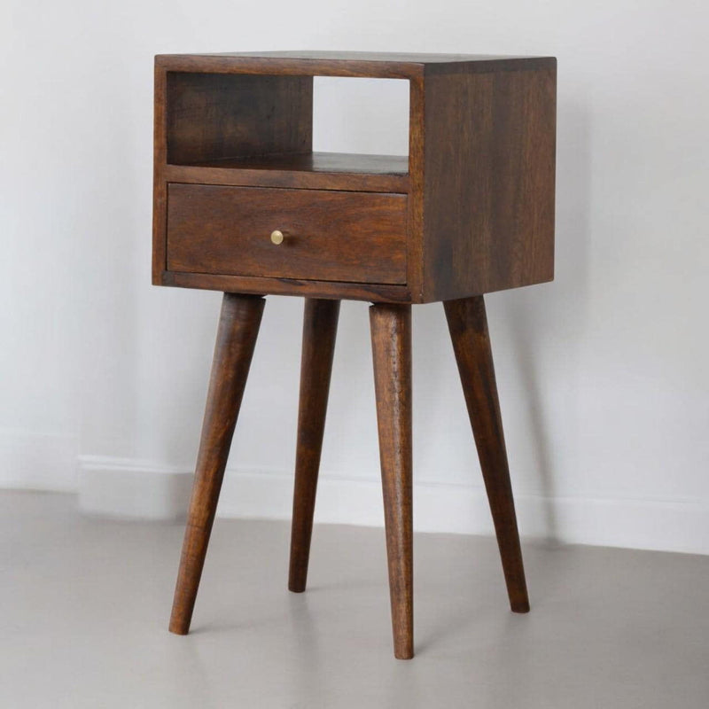 Solid Wood One Drawer Nightstand - Chestnut