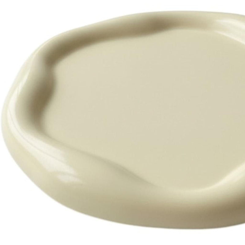 7" Resin Handmade Round Trinket Tray - Light Yellow