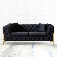 Load image into Gallery viewer, Loveseat With Diamond Button Tufting, Matching Throw Pillows
