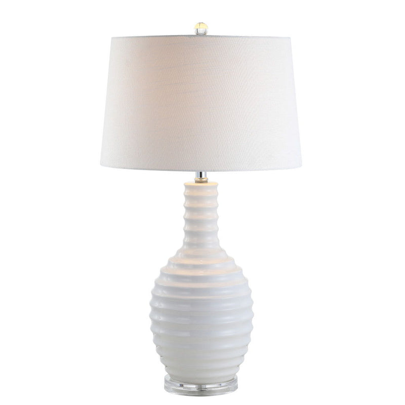 30" Novelty Table Lamp LED With Globe Shade - White