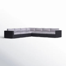 Load image into Gallery viewer, Luxurious Wicker Patio Sectional With Weather Resistant Sunbrella Cushions
