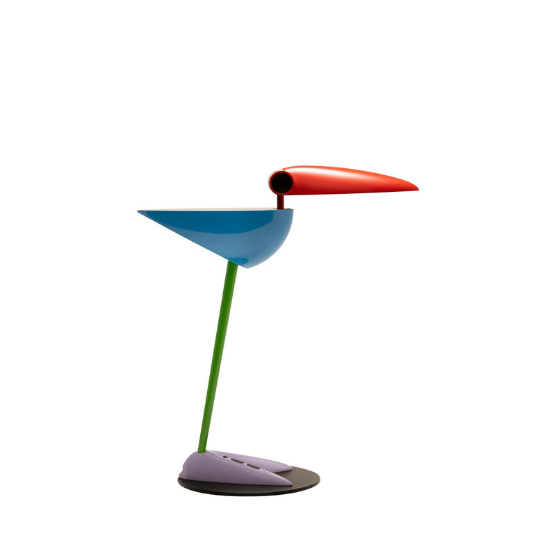 Two Light Swing Arm Bird Desk Lamp - White