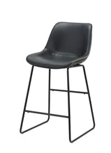 Load image into Gallery viewer, Faux Leather And Metal Low Back Counter Height Bar Chairs (Set of 2) - Black
