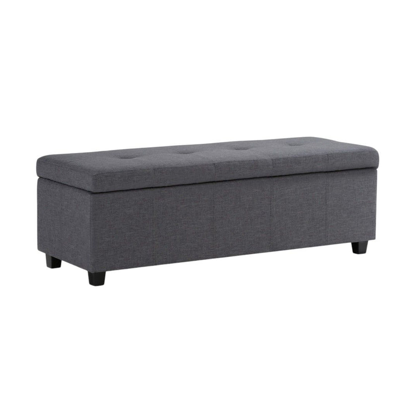 Storage Ottoman - Slate Gray / Dark Brown