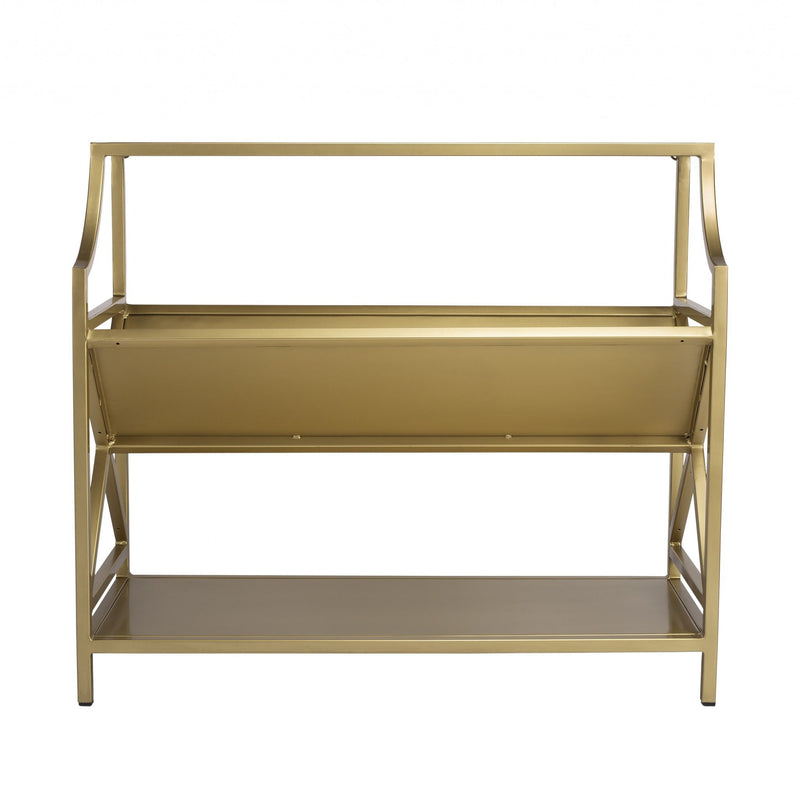 Two Tier Bookcase - Gold