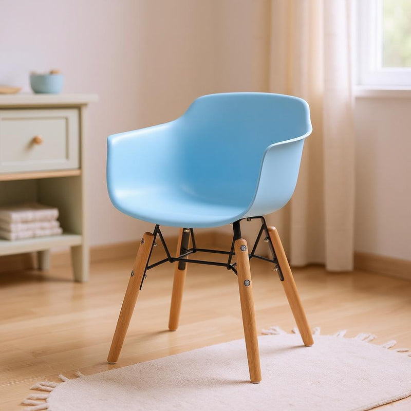 Heavy Duty Plastic And Wood Juvenile Side Chairs (Set of 4) - Blue
