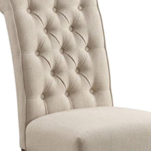 Load image into Gallery viewer, Tufted Linen And Solid Wood Dining Side Chairs (Set of 2) - Beige
