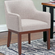 Load image into Gallery viewer, Upholstered Fabric Dining Arm Chair - Gray / Brown
