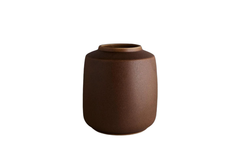 Ceramic Cylinder Table Vase - Brown