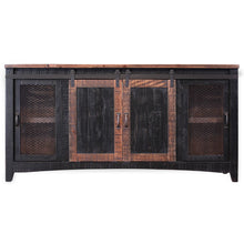 Load image into Gallery viewer, Solid Wood Cabinet Enclosed Storage Distressed, TV Stand - Black
