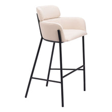 Load image into Gallery viewer, Fabric And Steel Bar Height Bar Chair - Beige And Black

