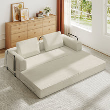 Load image into Gallery viewer, Convertible Sleeper Sofa Bed With Cylindrical Pillow, Fixed Shape Frame
