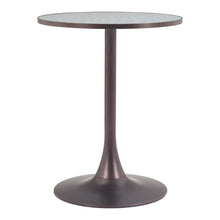 Load image into Gallery viewer, 24" Wood And Steel Pedestal Base Round Top Dining Table - Bronze / Gray
