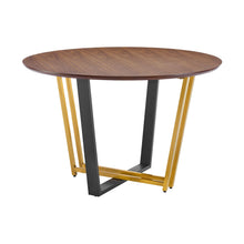 Load image into Gallery viewer, 48" Iron Sled Base Round Top Dining Table - Brown
