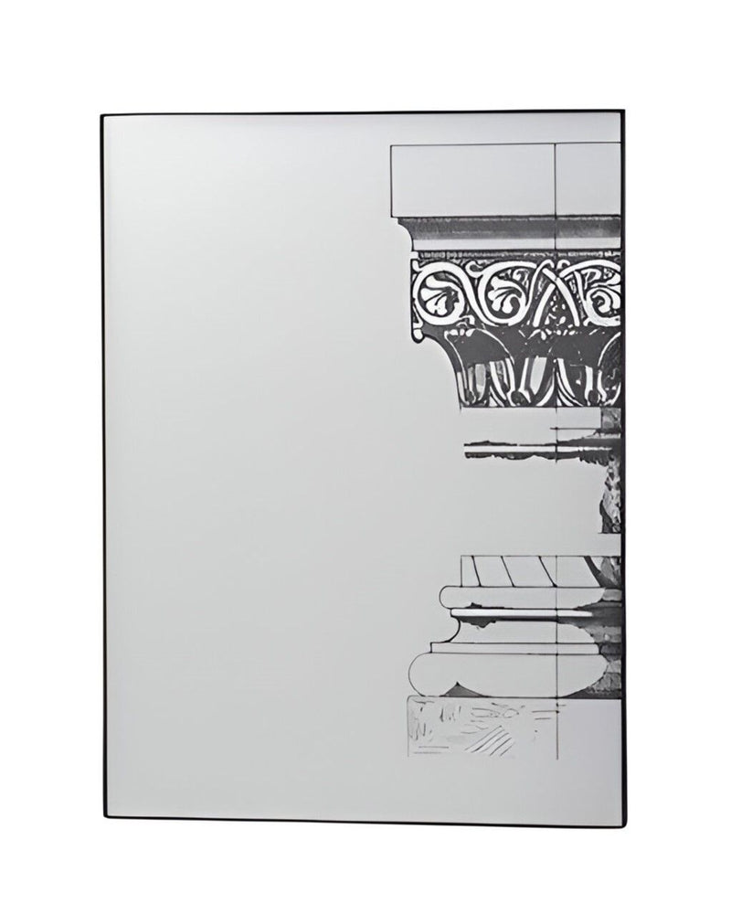 Decorative Antiqued Glass Metal Framed Mirror (Set of 6) - Black