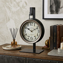 Load image into Gallery viewer, Metallic Hanging Desk Table Clock - Brown
