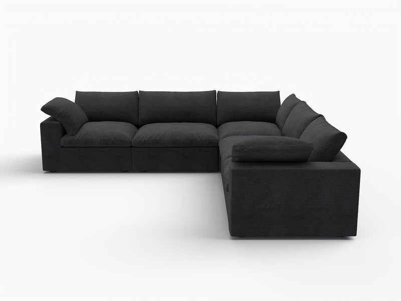 Blend Modular L Shaped Five Piece Corner Sectional - Black