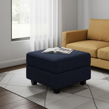 Load image into Gallery viewer, Corduroy Storage Ottoman - Blue / Black
