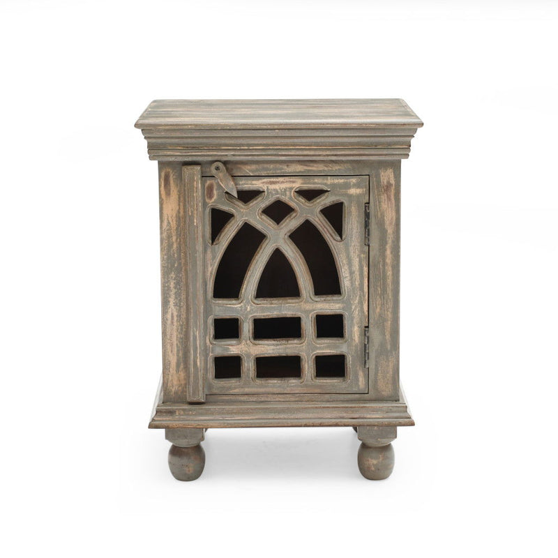 Wood Nightstand - Gray