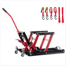 Load image into Gallery viewer, Heavy Duty 1500Lbs Hydraulic Motorcycle Lift Jack With Wheels And Handle - Red / Black
