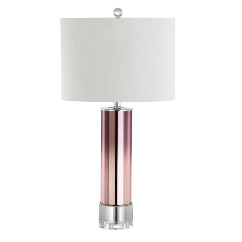 Novelty Table Lamp With Drum Shade - Rose Gold