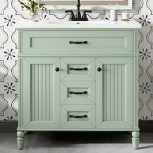 Load image into Gallery viewer, Bathroom Vanity With Sink, Flip-Out Top Drawer, Soft Close Doors, 2 Storage Drawers
