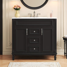 Load image into Gallery viewer, Bathroom Vanity With Top Sink, Basin On Cabinet With 2 Soft Closing Doors And 2 Drawers
