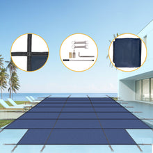 Load image into Gallery viewer, 16 X 32 Ft High Strength Pool Safety Cover For Inground Winter Swimming Pools With Center End Step
