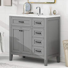 Load image into Gallery viewer, Modern Bathroom Vanity With Sink, Freestanding Design With Drawers And Doors
