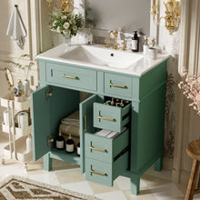 Load image into Gallery viewer, Modern Bathroom Vanity With Sink, Storage Cabinet, Soft Close Doors, Deep &amp; Standard Drawers

