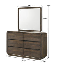 Load image into Gallery viewer, Flair Rounded Edges 1 Piece Dresser, 6 Drawer Storage Bedroom Furniture - Brown
