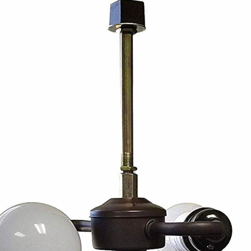 Metal Two Light Candlestick Table Lamp With Ivory Shade - Dark Brown