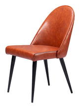 Load image into Gallery viewer, Upholstered Faux Leather Dining Side Chairs (Set of 2) - Brown
