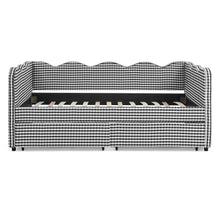 Load image into Gallery viewer, Gingham Daybed With USB Charging Port, Wave-Shaped Design
