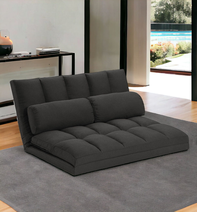 Futon Convertible Sleeper Loveseat And Toss Pillows - Gray