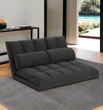 Load image into Gallery viewer, Futon Convertible Sleeper Loveseat And Toss Pillows - Gray
