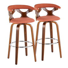 Load image into Gallery viewer, Gardenia - Mid Century Modern Fixed Height Barstool With Swivel With Round Footrest (Set of 2)
