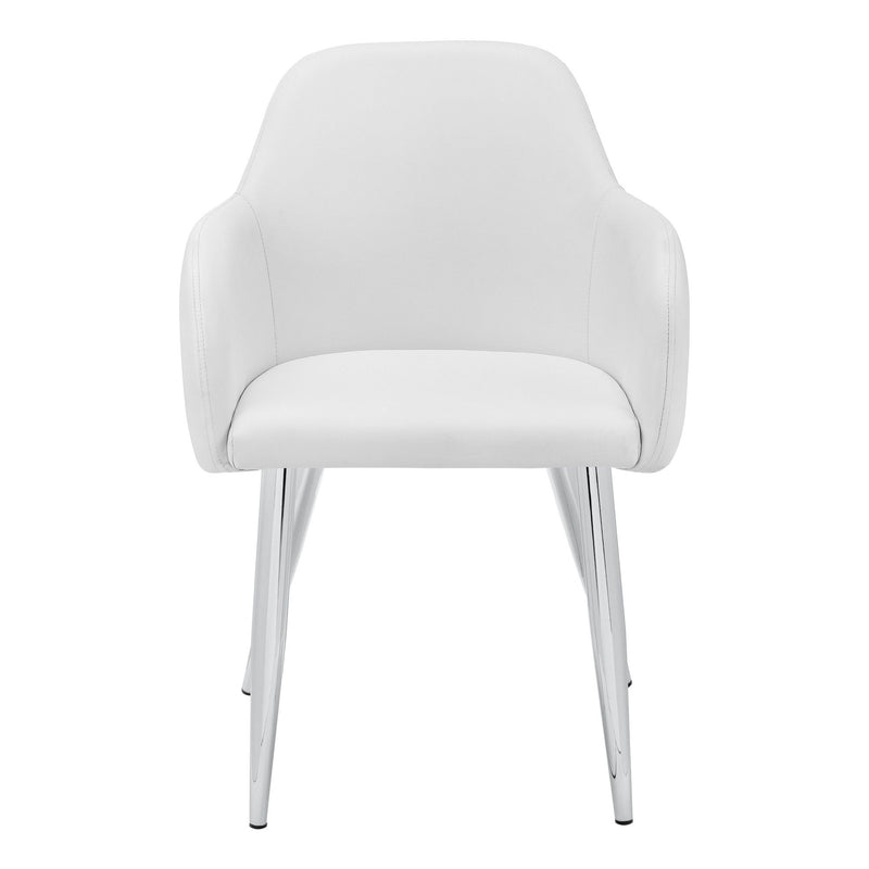 Upholstered Faux Leather Dining Arm Chairs (Set of 2) - White