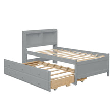 Load image into Gallery viewer, Twin Bed with Twin Trundle,Drawers,Grey
